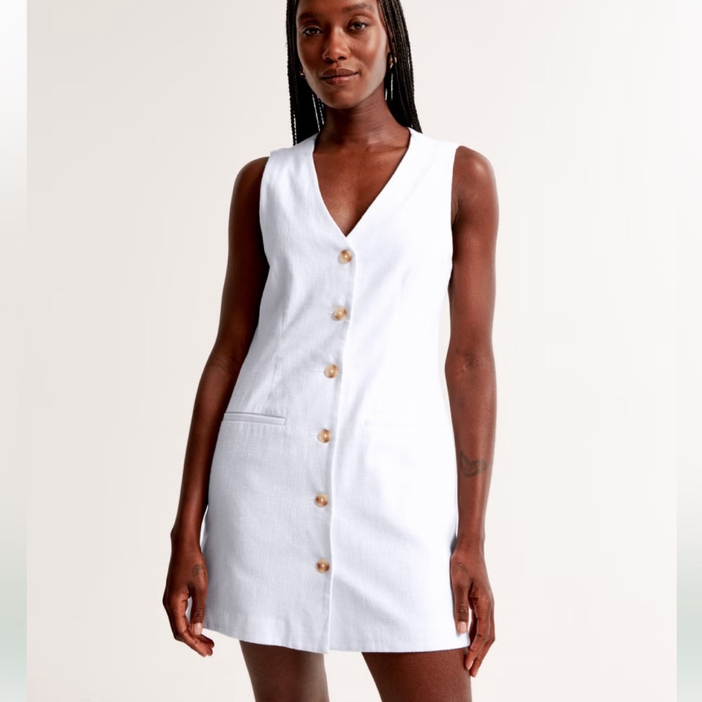 A&F Mara Linen-Blend Vest Mini Dress - Picture 2 of 4